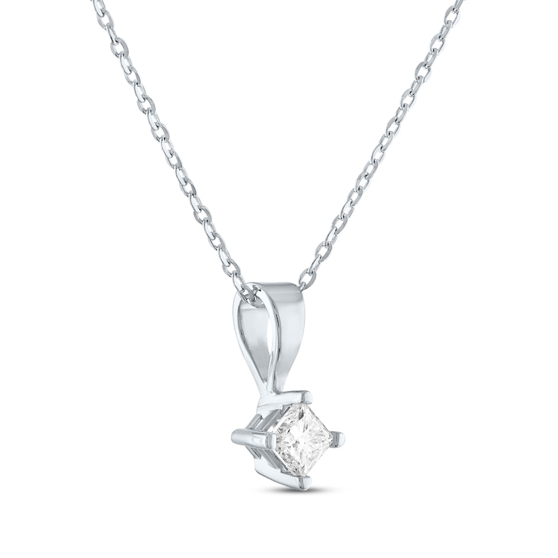 Princess-Cut Diamond Solitaire Necklace 1/4 ct tw 14K White Gold 18"