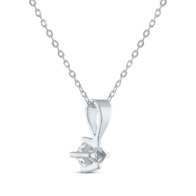 Princess-Cut Diamond Solitaire Necklace 1/4 ct tw 14K White Gold 18"