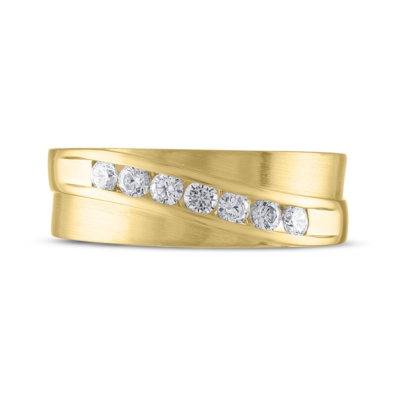 Main Image 3 of Men’s THE LEO Ideal Cut Diamond Wedding Band 1/2 ct tw 14K Yellow Gold