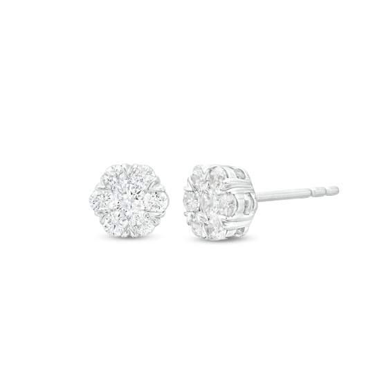 THE LEO Diamond Flower Stud Earrings 1/2 ct tw 14K White Gold | Kay
