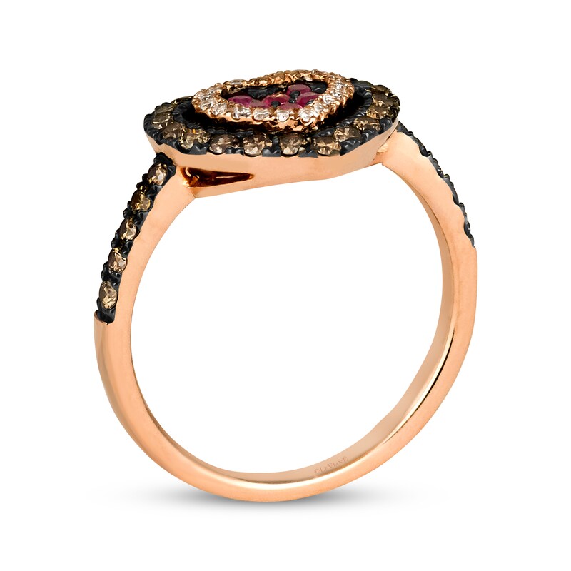 Main Image 3 of Godiva x Le Vian Ruby & Diamond Ring 5/8 ct tw 14K Strawberry Gold