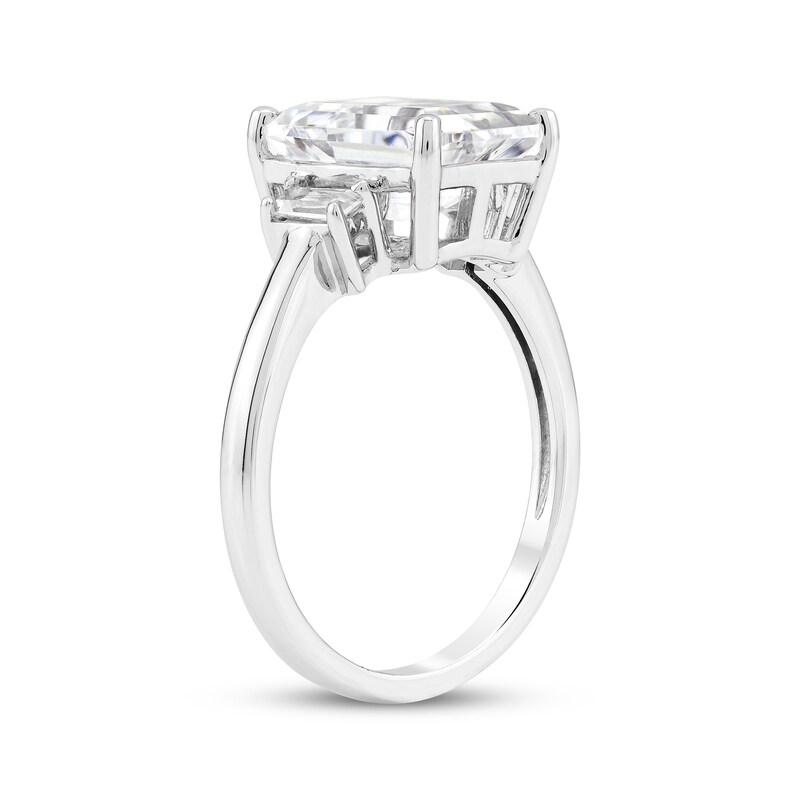 Emerald-Cut White Lab-Created Sapphire Three-Stone "Vacation" Ring Sterling Silver