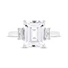 Emerald-Cut White Lab-Created Sapphire Three-Stone "Vacation" Ring Sterling Silver