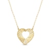 Thumbnail Image 1 of Diamond-Cut Heart Cutout Necklace 10K Yellow Gold 18.5"