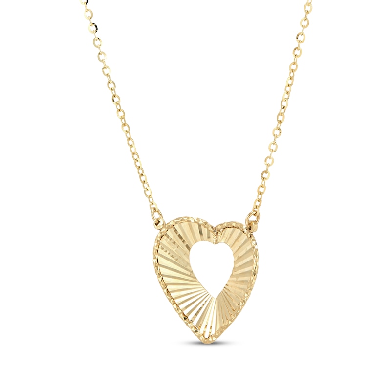 14K Gold Heart Charm Necklace – Todayful Jewelry
