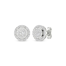 KAY Lab-Grown Diamonds Circle Halo Stud Earrings 1/2 ct tw 10K White Gold