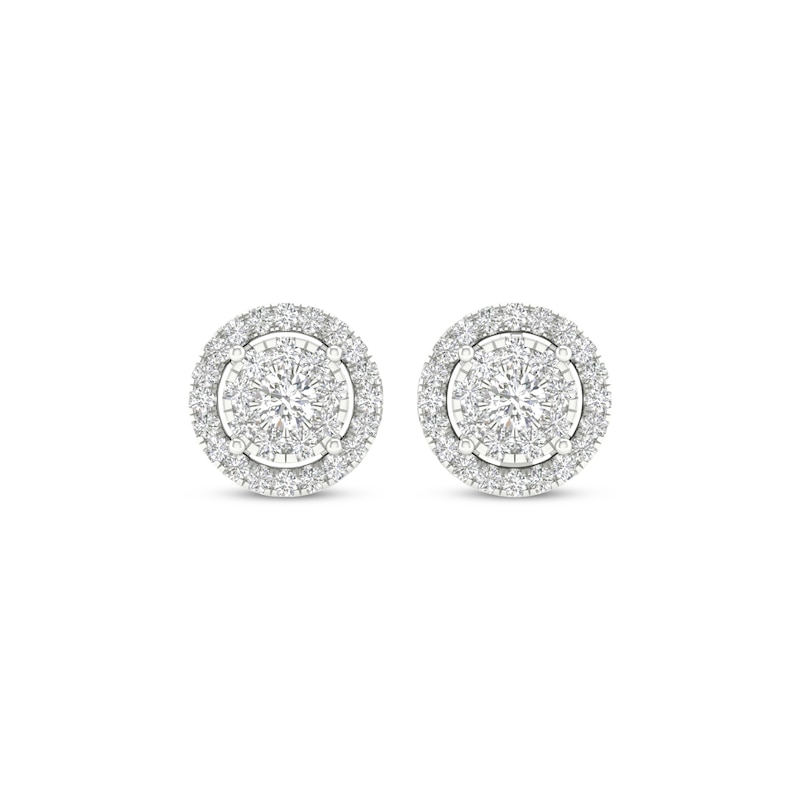 Main Image 2 of KAY Lab-Grown Diamonds Circle Halo Stud Earrings 1/2 ct tw 10K White Gold