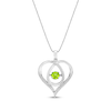 Thumbnail Image 1 of Unstoppable Love Peridot & White Lab-Created Sapphire Heart Loop Necklace Sterling Silver 18&quot;