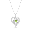 Thumbnail Image 1 of Unstoppable Love Peridot & White Lab-Created Sapphire Heart Loop Necklace Sterling Silver 18"