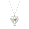 Thumbnail Image 2 of Unstoppable Love Peridot & White Lab-Created Sapphire Heart Loop Necklace Sterling Silver 18&quot;