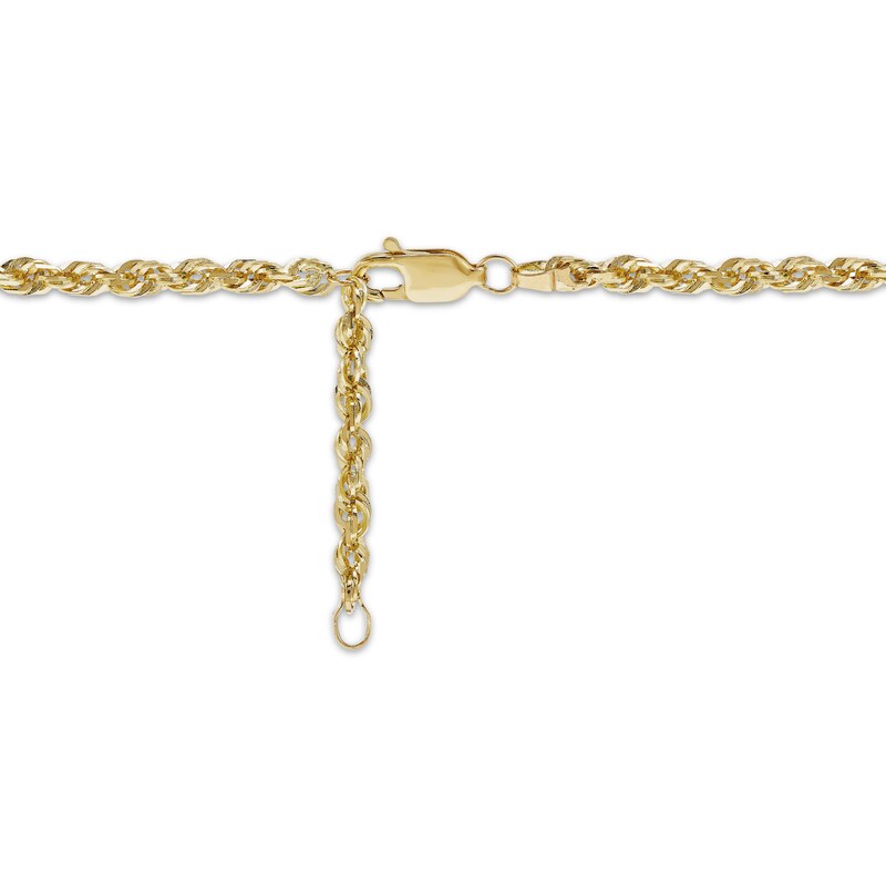 Solid Glitter Rope Chain Anklet 2.4mm 14K Yellow Gold 10" Kay