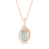 Thumbnail Image 1 of Oval-Cut Lab-Created Opal & Diamond Swirl Necklace 1/20 ct tw 10K Rose Gold 18"