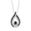 Thumbnail Image 1 of Black & White Diamond Teardrop Necklace 1/3 ct tw 10K White Gold 18&quot;