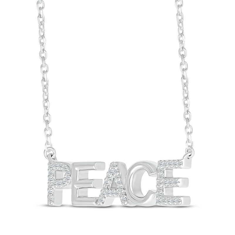 Main Image 2 of Diamond &quot;Peace&quot; Necklace 1/15 ct tw Sterling Silver 18&quot;