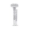 Thumbnail Image 2 of Now + Forever Baguette & Round-Cut Multi-Diamond Halo Bridal Set 1/3 ct tw 10K White Gold