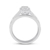 Thumbnail Image 3 of Now + Forever Baguette & Round-Cut Multi-Diamond Halo Bridal Set 1/3 ct tw 10K White Gold