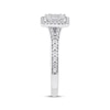Thumbnail Image 2 of Now + Forever Baguette & Round-Cut Multi-Diamond Halo Engagement Ring 1/3 ct tw 10K White Gold