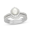 Thumbnail Image 1 of Neil Lane Akoya Cultured Pearl & Diamond Halo Bridal Set 5/8 ct tw 14K White Gold