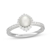 Thumbnail Image 4 of Neil Lane Cultured Akoya Pearl & Diamond Halo Engagement Ring 3/8 ct tw 14K White Gold