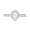Thumbnail Image 6 of Neil Lane Cultured Akoya Pearl & Diamond Halo Engagement Ring 3/8 ct tw 14K White Gold