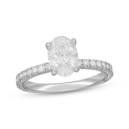 Neil Lane Artistry Oval-Cut Lab-Grown Diamond Engagement Ring 2 ct tw 14K White Gold