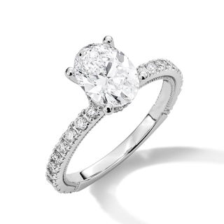 Neil Lane Artistry Oval-Cut Lab-Grown Diamond Engagement Ring 2 ct tw 14K White Gold