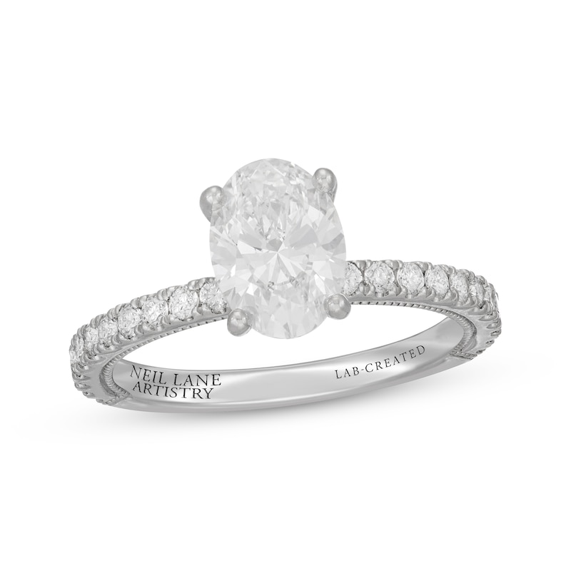 Main Image 1 of Neil Lane Artistry Oval-Cut Lab-Grown Diamond Engagement Ring 2 ct tw 14K White Gold
