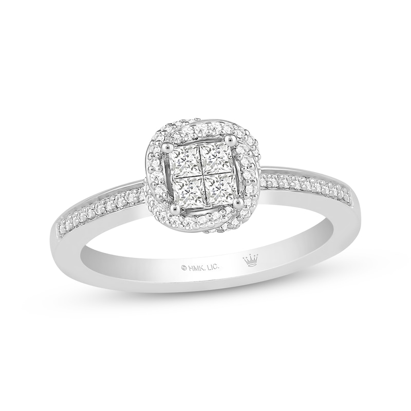 Main Image 1 of Hallmark Diamonds One Love Framed Quad Ring 1/3 ct tw Sterling SIlver