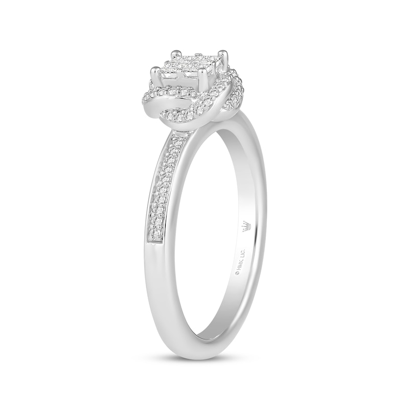 Main Image 2 of Hallmark Diamonds One Love Framed Quad Ring 1/3 ct tw Sterling SIlver