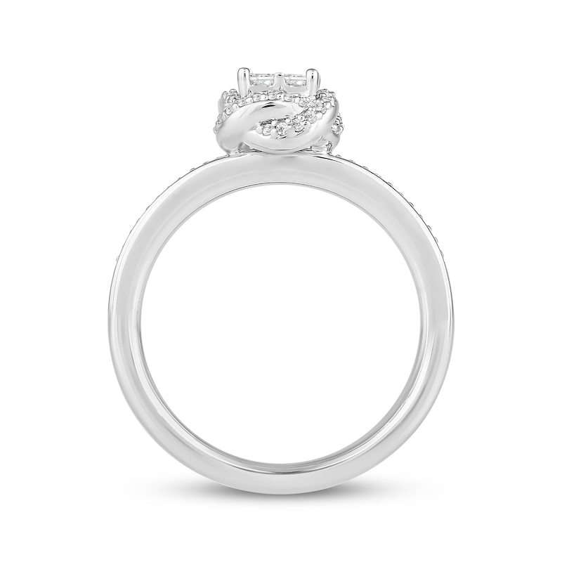 Main Image 3 of Hallmark Diamonds One Love Framed Quad Ring 1/3 ct tw Sterling SIlver