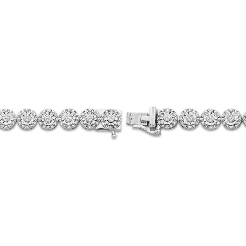 Diamond Halo Line Bracelet 1/2 ct tw Sterling Silver 7"