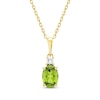 Thumbnail Image 1 of Oval-Cut Peridot & Diamond Necklace 1/20 ct tw 10K Yellow Gold