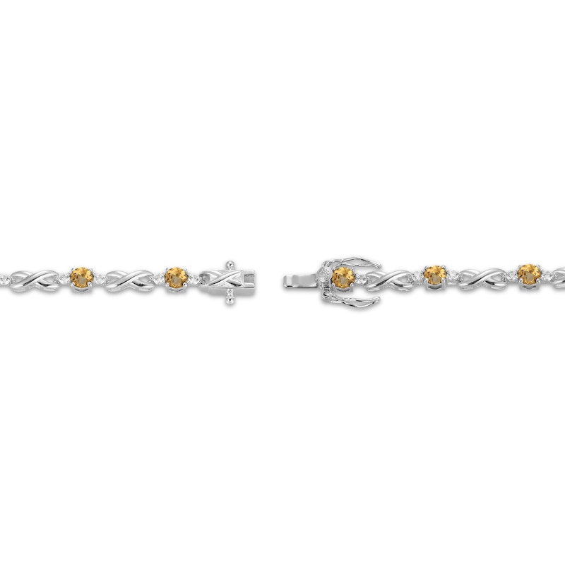 Main Image 3 of Citrine & White Lab-Created Sapphire Infinity Bracelet Sterling Silver 7.25"