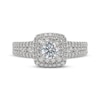 Thumbnail Image 2 of THE LEO First Light Diamond Round-Cut Double Halo Engagement Ring 1 ct tw 14K White Gold
