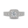 Thumbnail Image 2 of THE LEO First Light Diamond Round-Cut Double Halo Engagement Ring 1 ct tw 14K White Gold