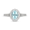 Thumbnail Image 6 of Neil Lane Oval-Cut Aquamarine & Diamond Halo Engagement Ring 1/2 ct tw 14K White Gold