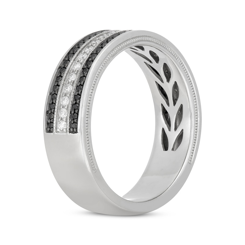 Main Image 2 of Neil Lane Men’s Black & White Diamond Wedding Band 1/2 ct tw 14K White Gold