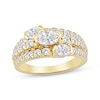 Thumbnail Image 1 of Now + Forever Lab-Grown Diamonds Oval-Cut Three-Stone Anniversary Ring 2 ct tw 14K Yellow Gold