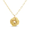 Thumbnail Image 1 of Reaura Twist Mesh Love Knot Drop Necklace Repurposed 14K Yellow Gold 18&quot;