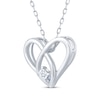 Thumbnail Image 2 of Diamond Looping Heart Necklace 1/10 ct tw Sterling Silver 18"