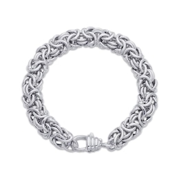 Byzantine Chain Bracelet 11.7mm Solid Sterling Silver 7.5"