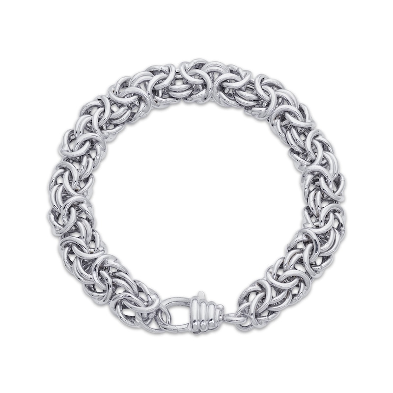 Main Image 1 of Byzantine Chain Bracelet 11.7mm Solid Sterling Silver 7.5"