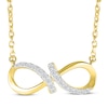 Thumbnail Image 1 of Diamond Infinity Twist Necklace 1/8 ct tw 10K Yellow Gold 18"