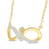 Thumbnail Image 2 of Diamond Infinity Twist Necklace 1/8 ct tw 10K Yellow Gold 18"