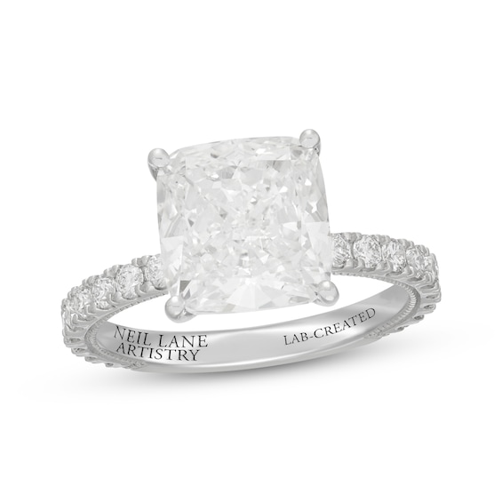 Neil Lane Artistry Cushion-Cut Lab-Grown Diamond Engagement Ring 5-5/8 ct tw 14K White Gold