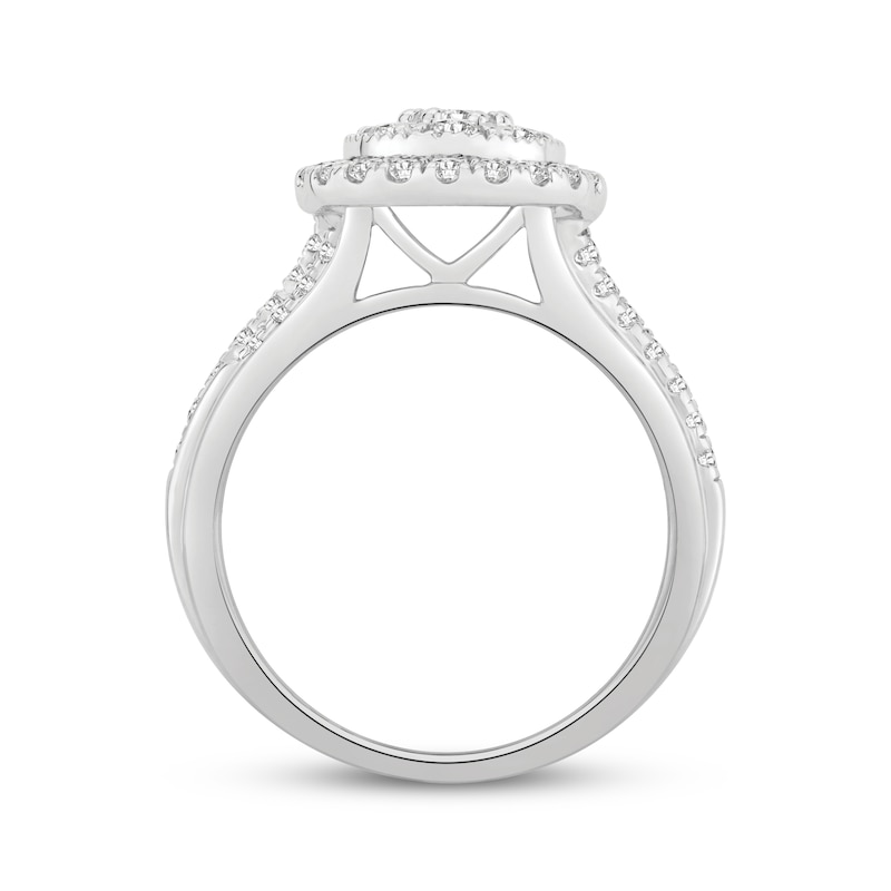 Main Image 3 of Now + Forever Multi-Diamond Pear-Shaped Halo Engagement Ring 1 ct tw 10K White Gold
