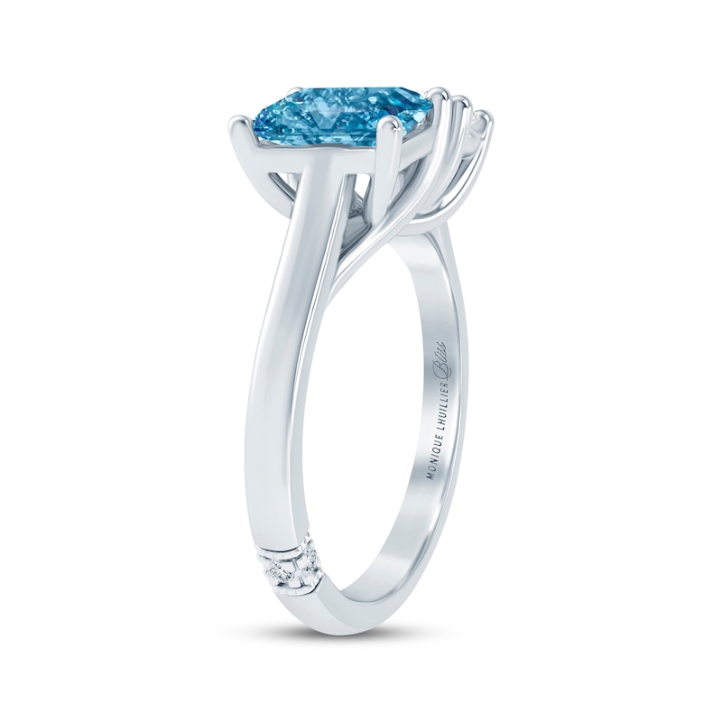 Main Image 2 of Monique Lhuillier Bliss Blue & White Lab-Grown Diamond Two-Stone Engagement Ring 1-3/4 ct tw 18K White Gold