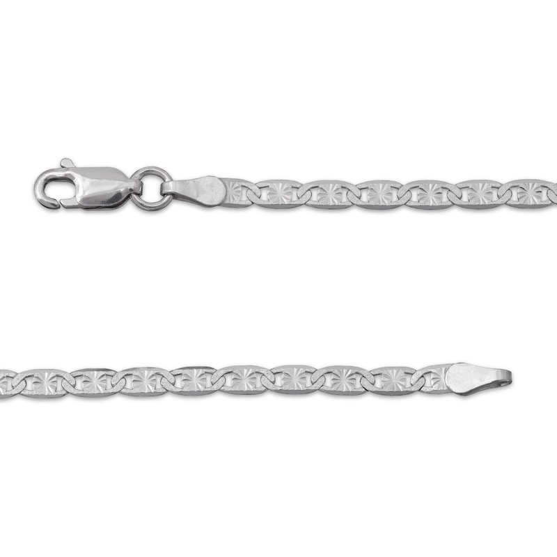 Main Image 4 of Diamond-Cut Valentino Chain Necklace 3mm Solid Sterling Silver 18&quot;