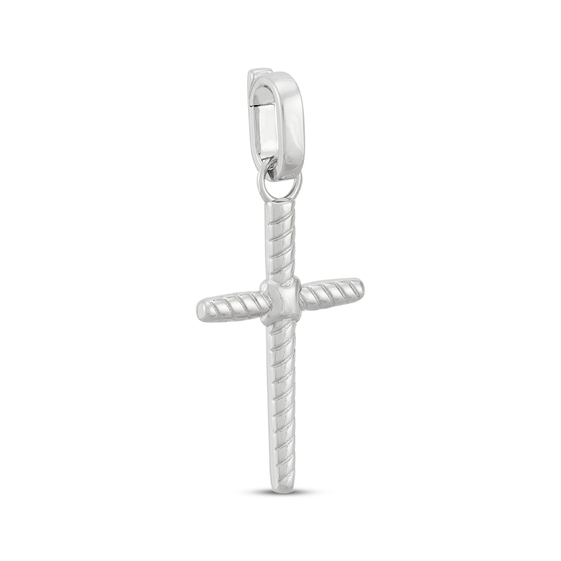 Main Image 2 of Charmed Memories Rope-Textured Cross Charm Sterling Silver
