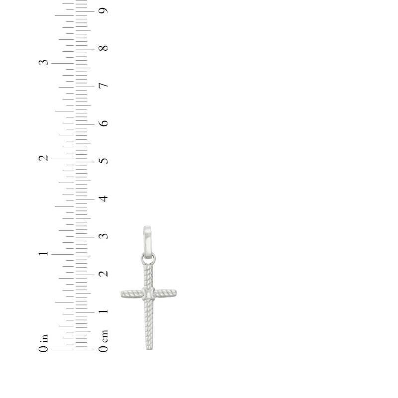 Main Image 5 of Charmed Memories Rope-Textured Cross Charm Sterling Silver